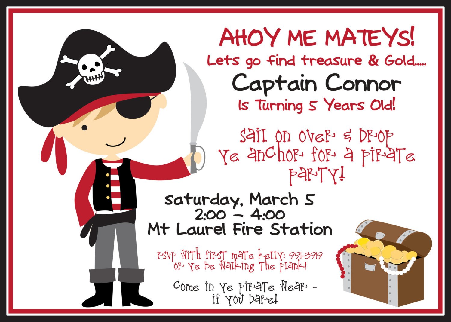 Pirate Party Invitations