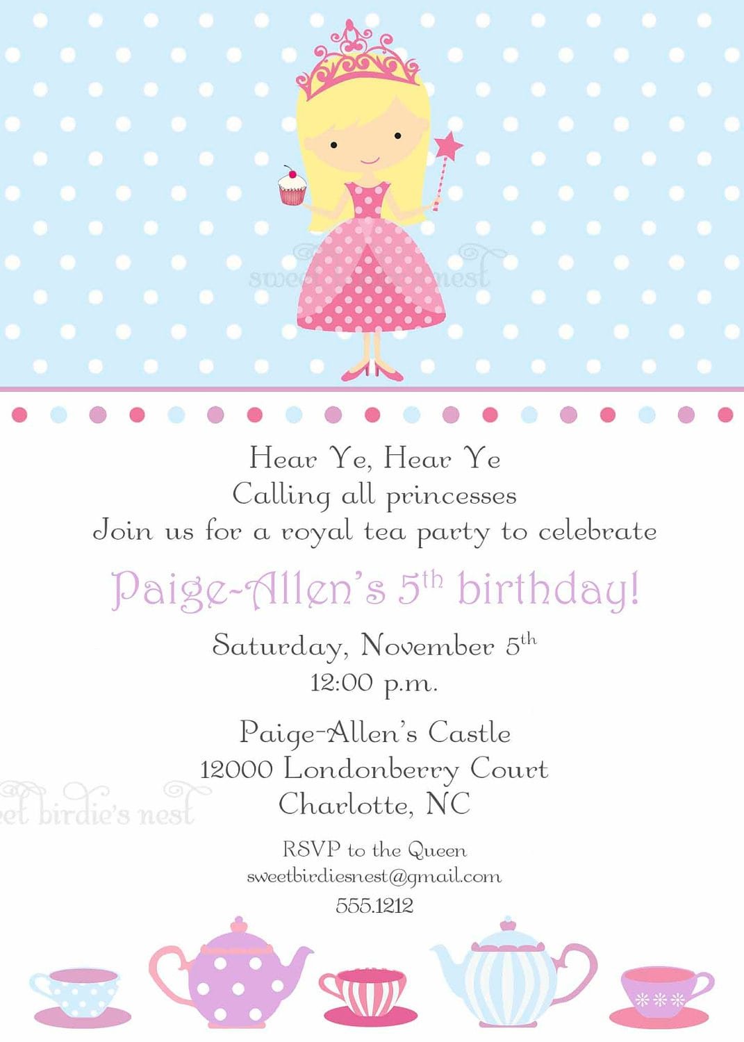 Princess Party Invitations