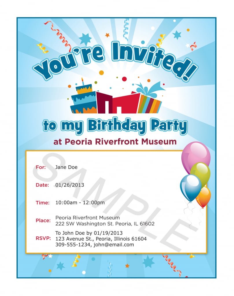 Sample Invitation For Birthday Party