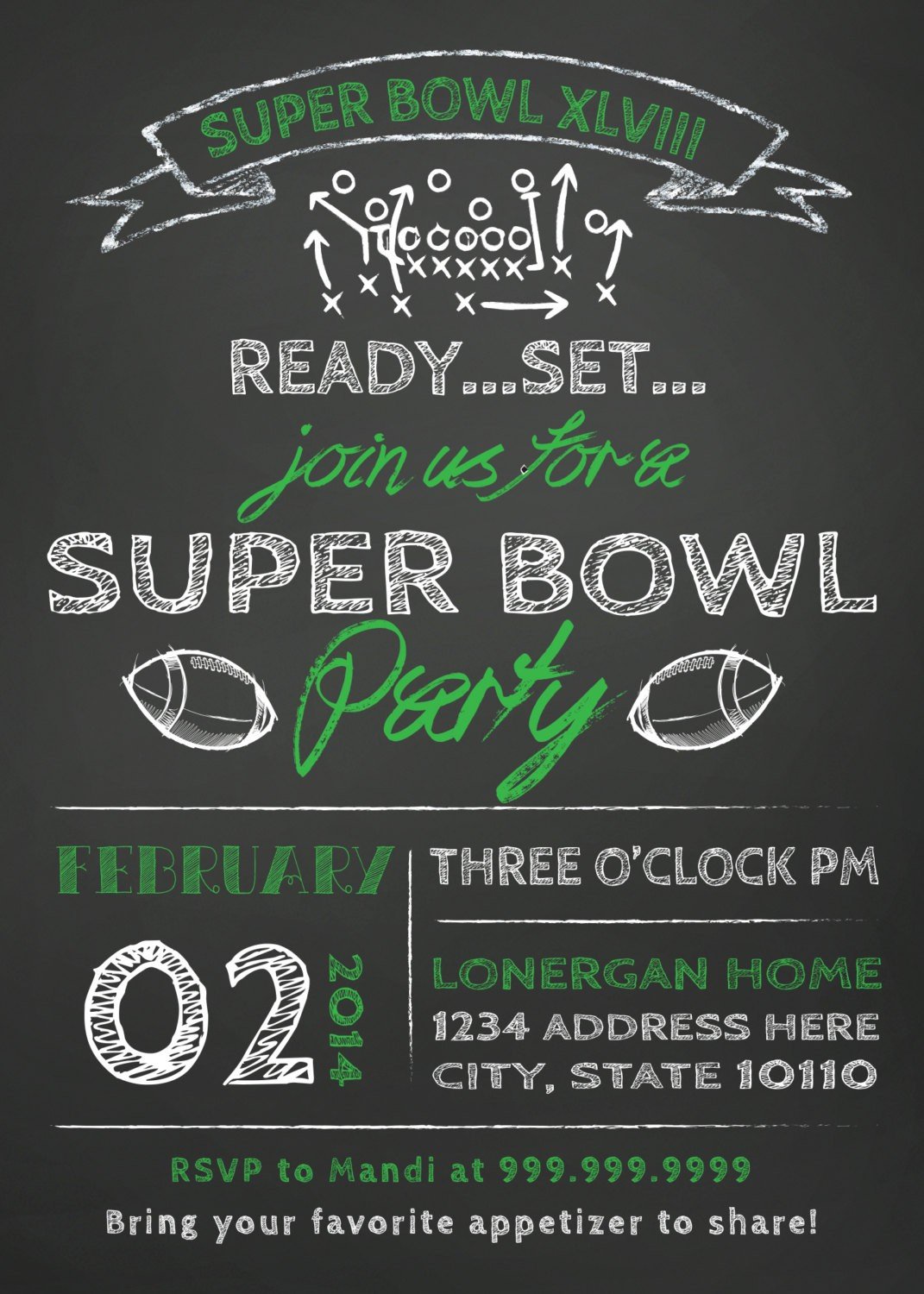 Super Bowl Party Invites