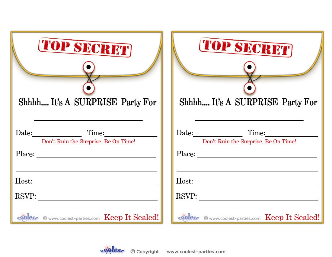 Surprise Party Invitation Templates