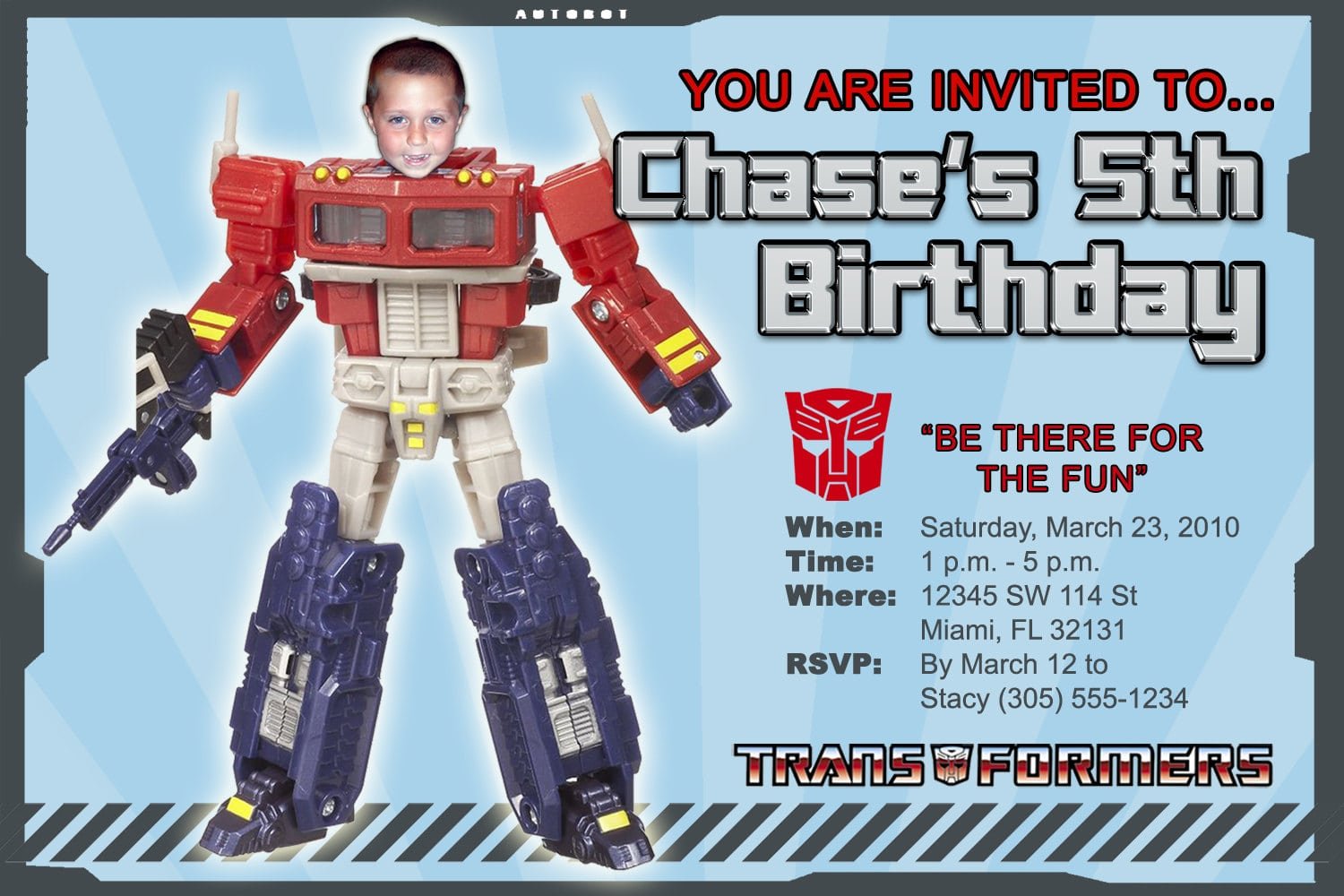 Transformers Birthday Party Invitations