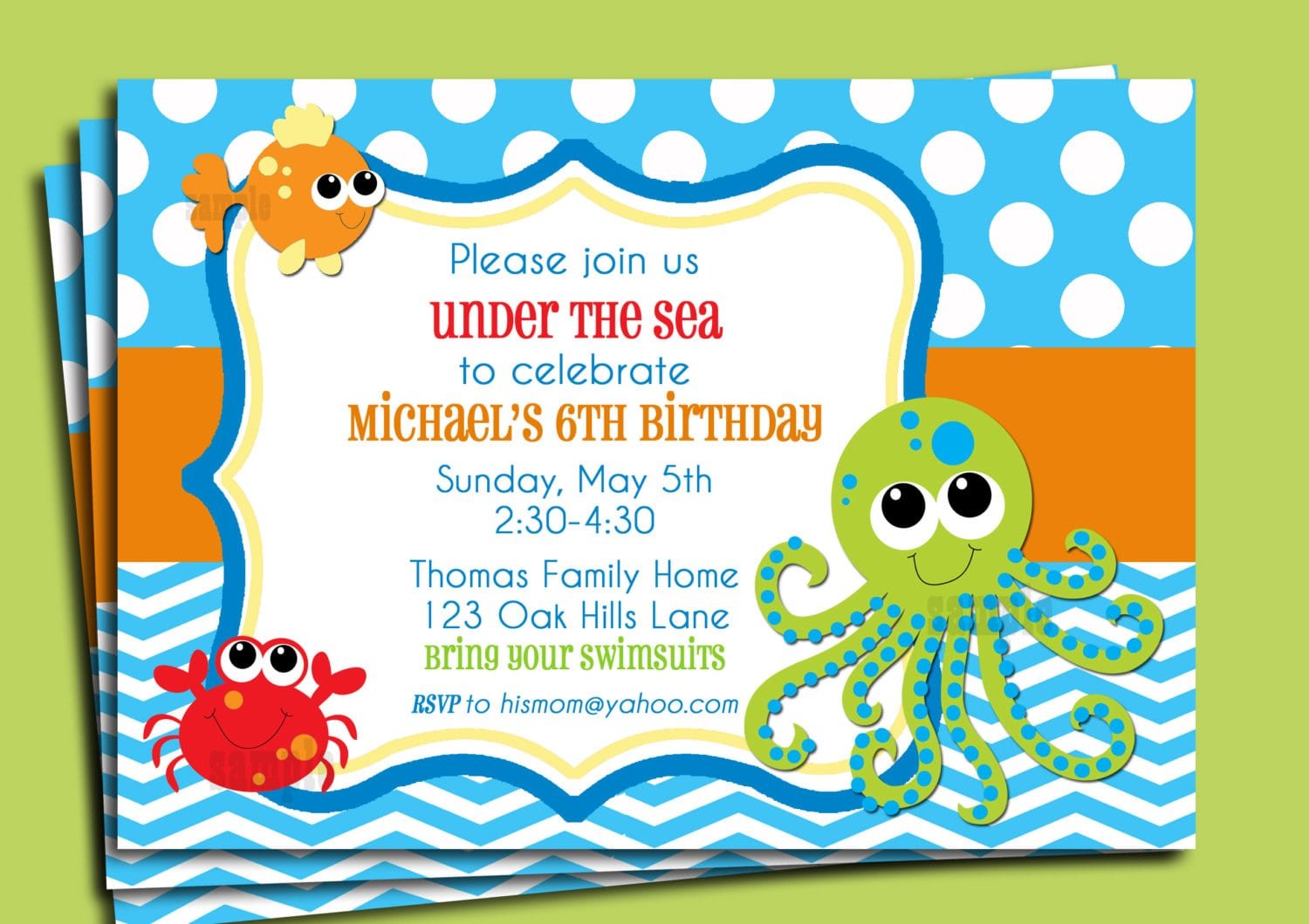 Under The Sea Invitations