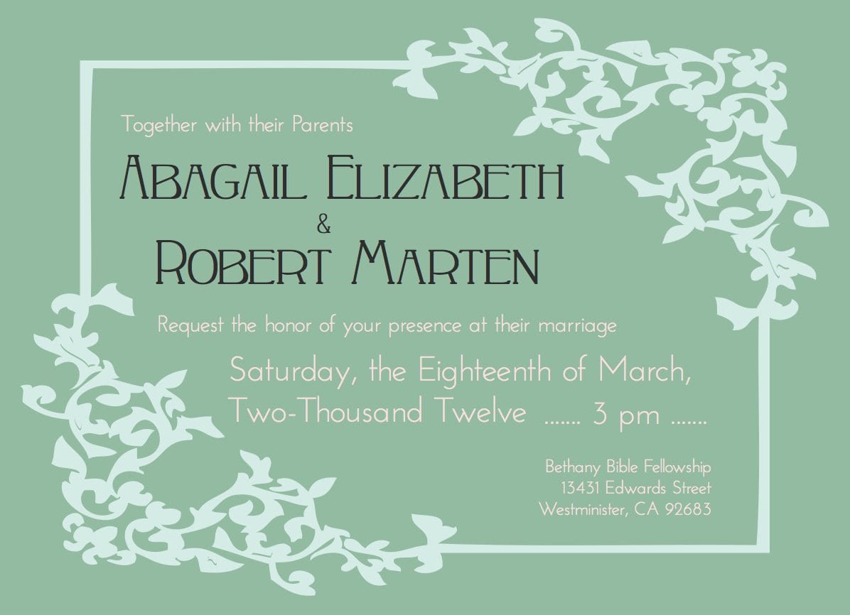 Wedding Party Invitations