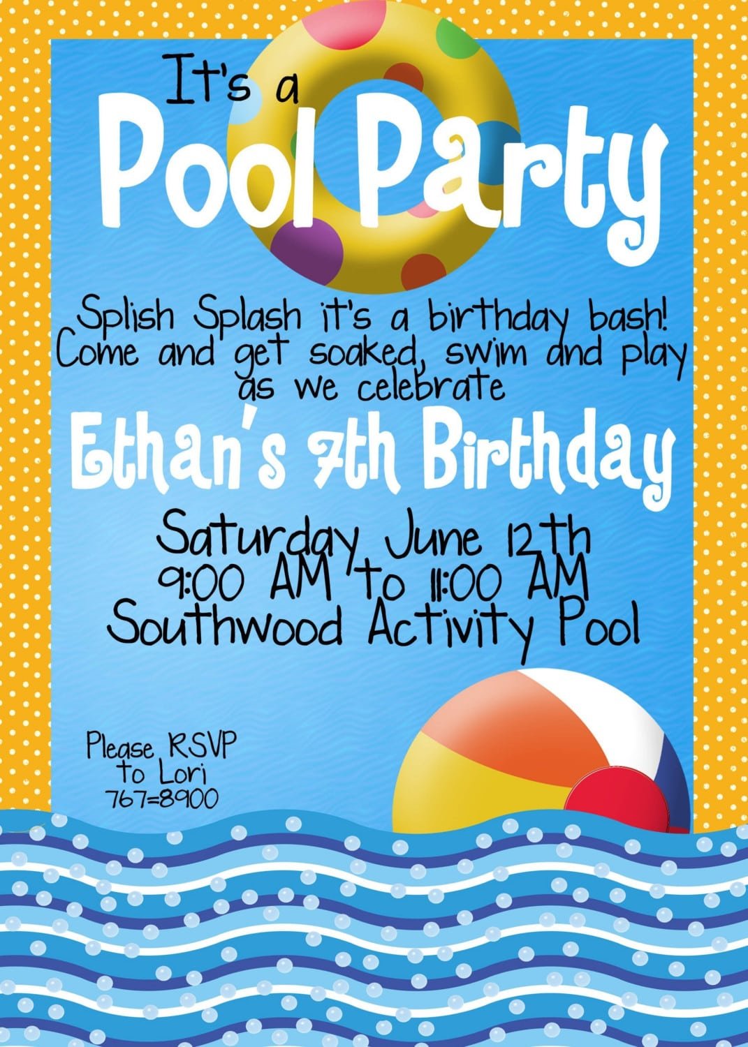 With A Few Tweaks Pool Party Invitations