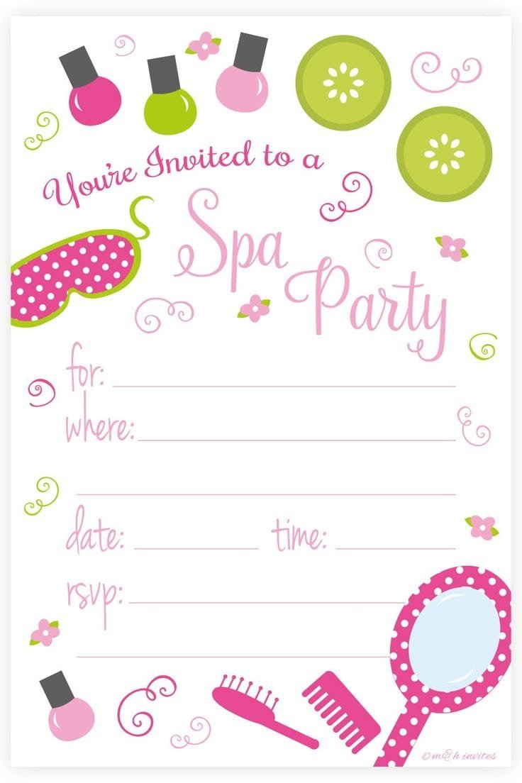 17 Best Ideas About Spa Party Invitations On Pinterest