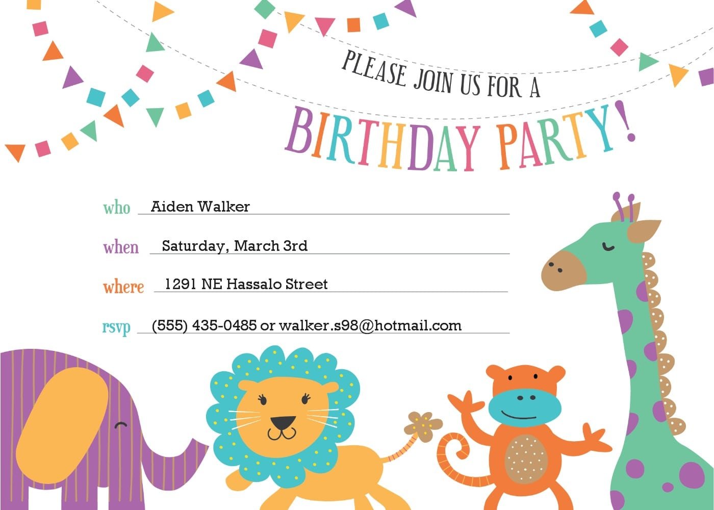 5 Beautiful Zoo Birthday Party Invitation Template