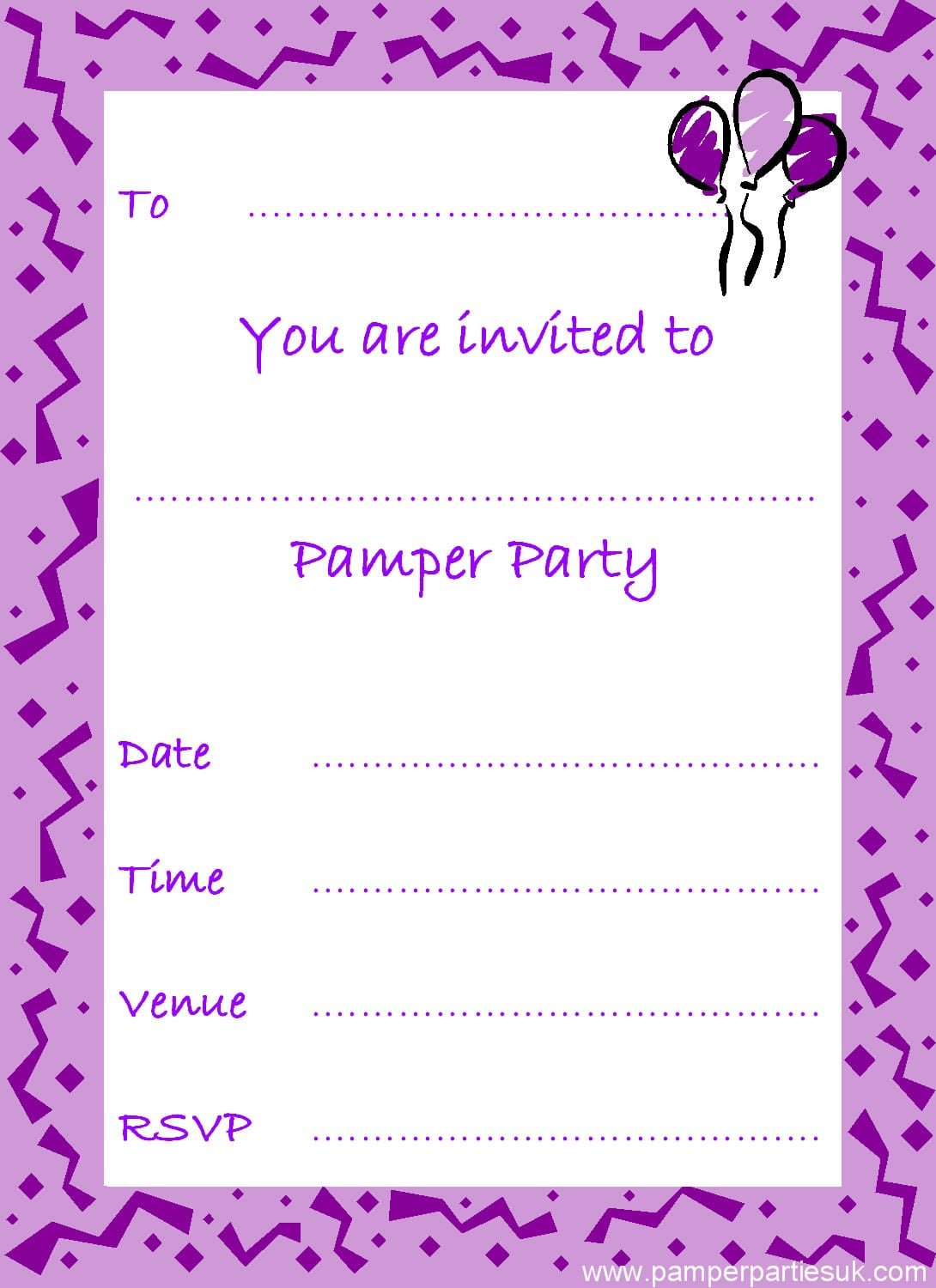 6 Marvellous Pamper Party Invitations Printable