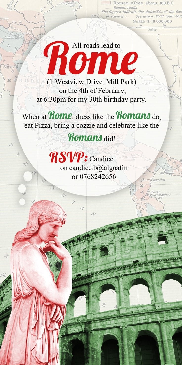 7 Wonderful Toga Party Invitation Ideas