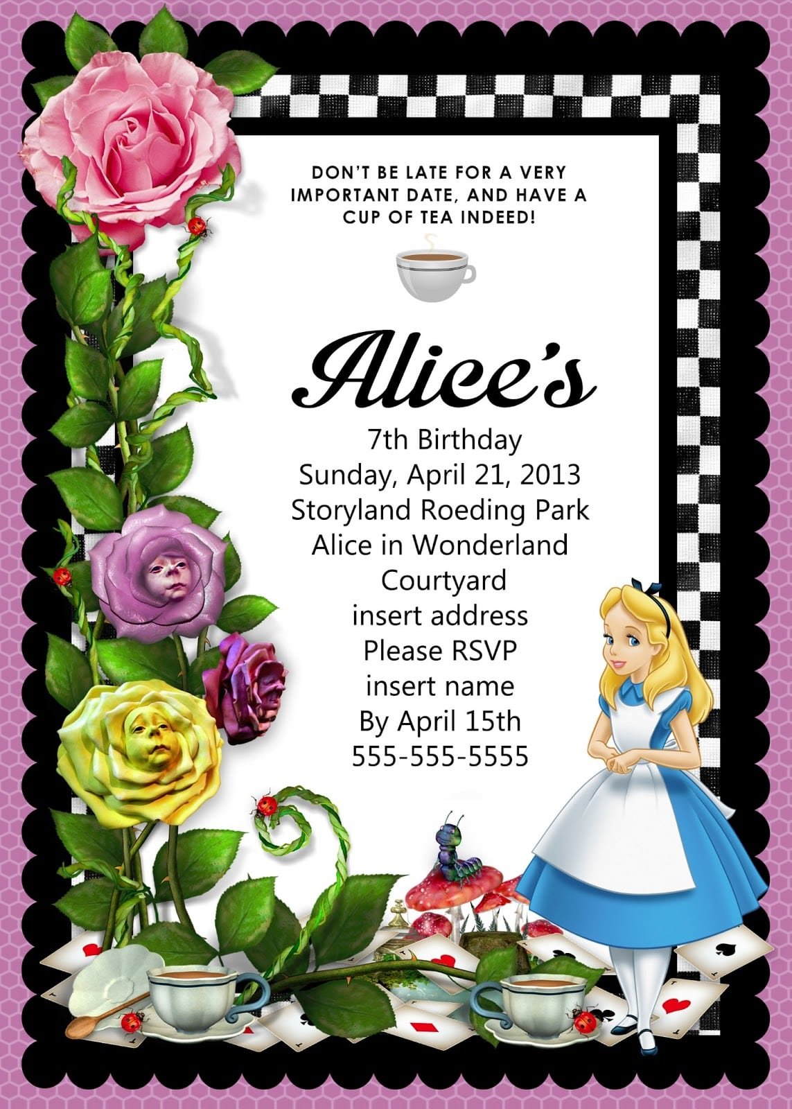 Alice In Wonderland Invitation