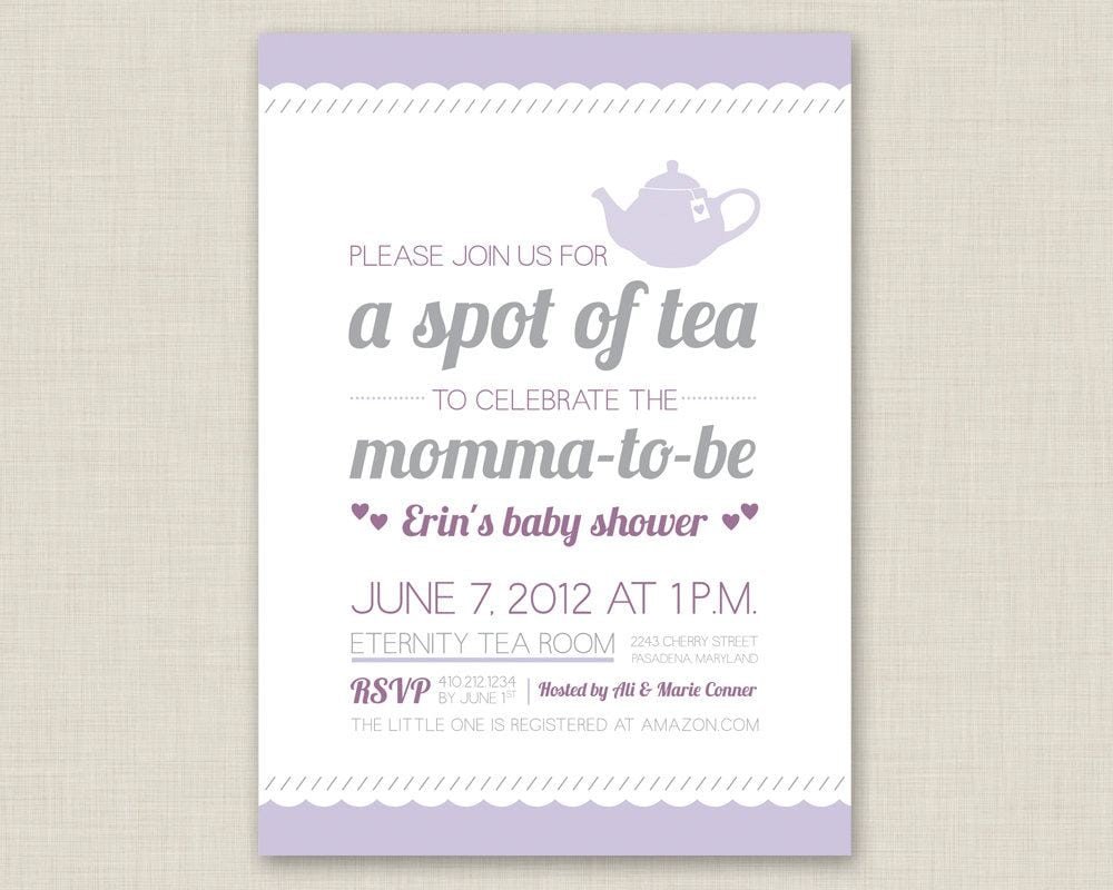 Baby Shower Tea Party Invitations