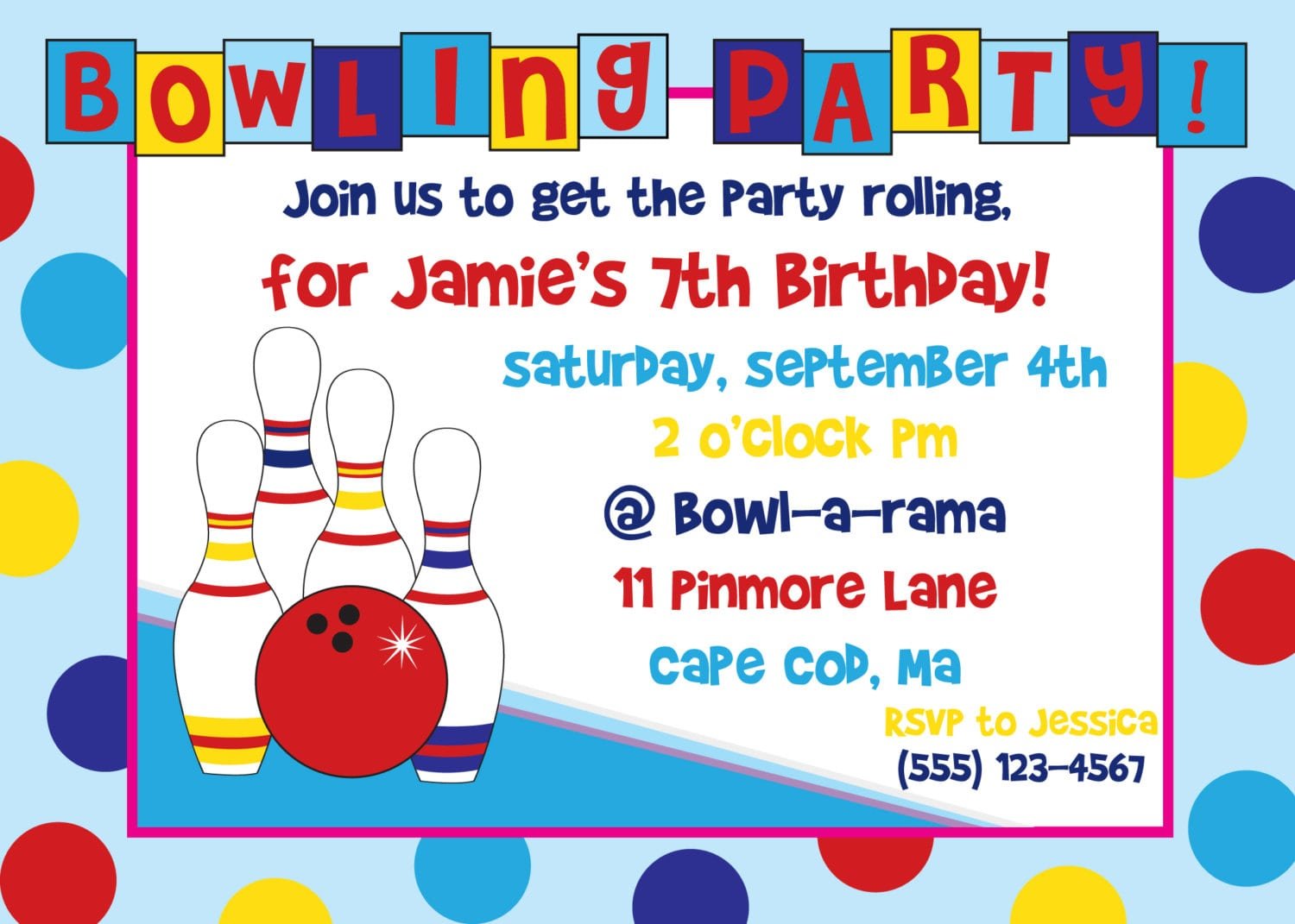 Bowling Party Invitations Free