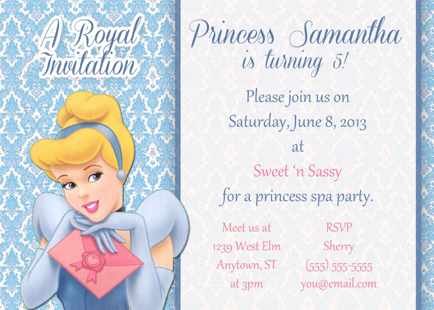 Cinderella Party Invitations