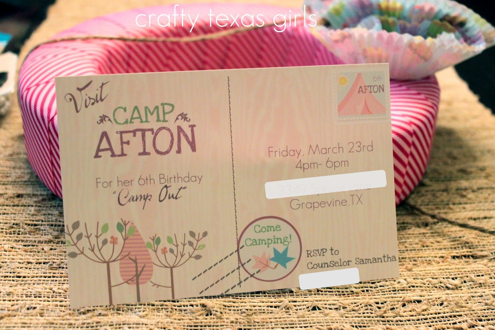 Crafty Texas Girls  Camping 'glamping' Party