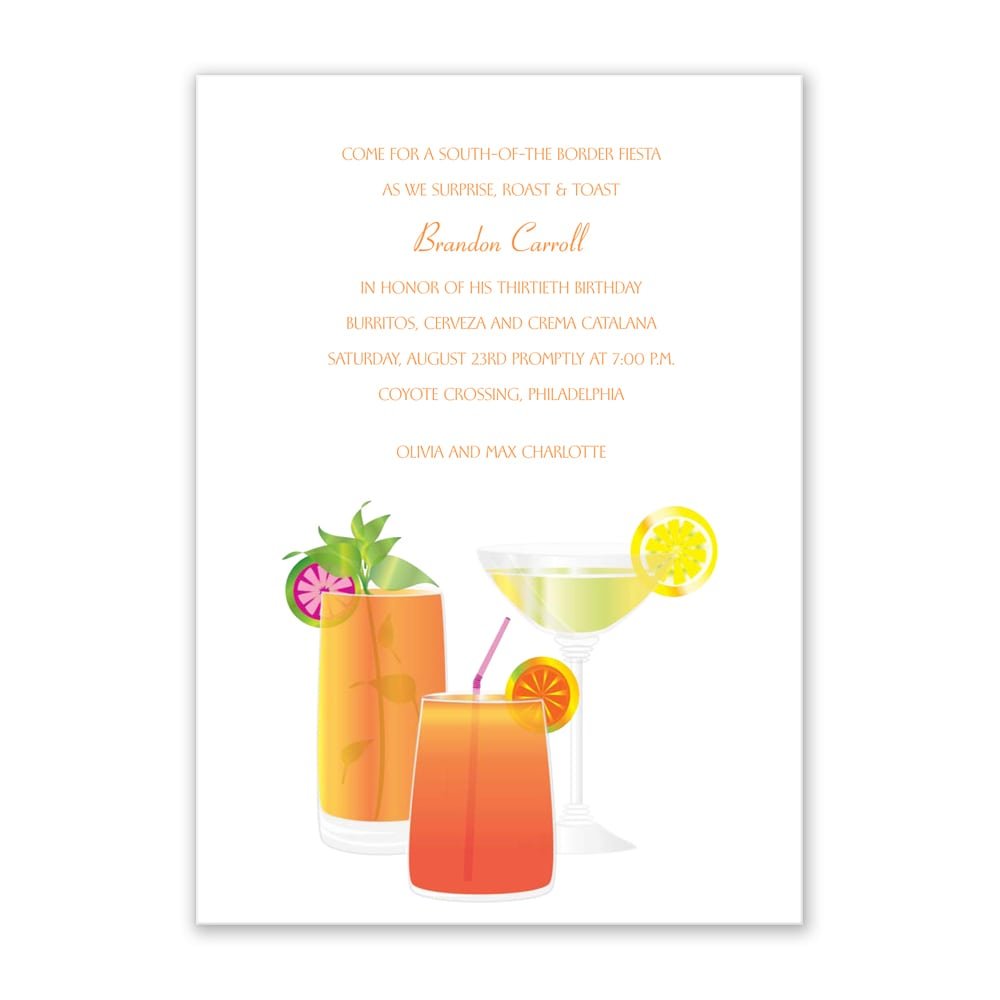 Deluxe Summer Party Cocktail & Dinner Invitation Sample Idea And