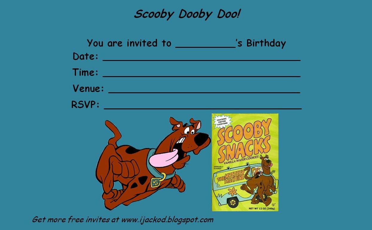 Doc    Free Printable Scooby Doo Birthday Party Invitations