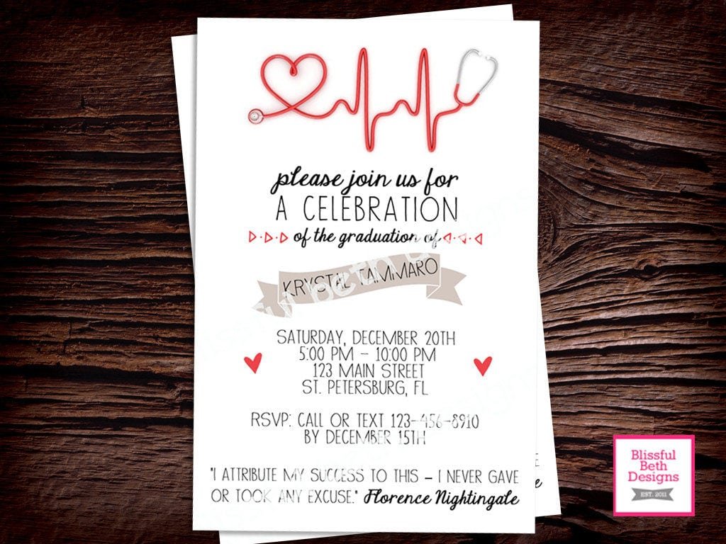 Nursing School Graduation Invitations