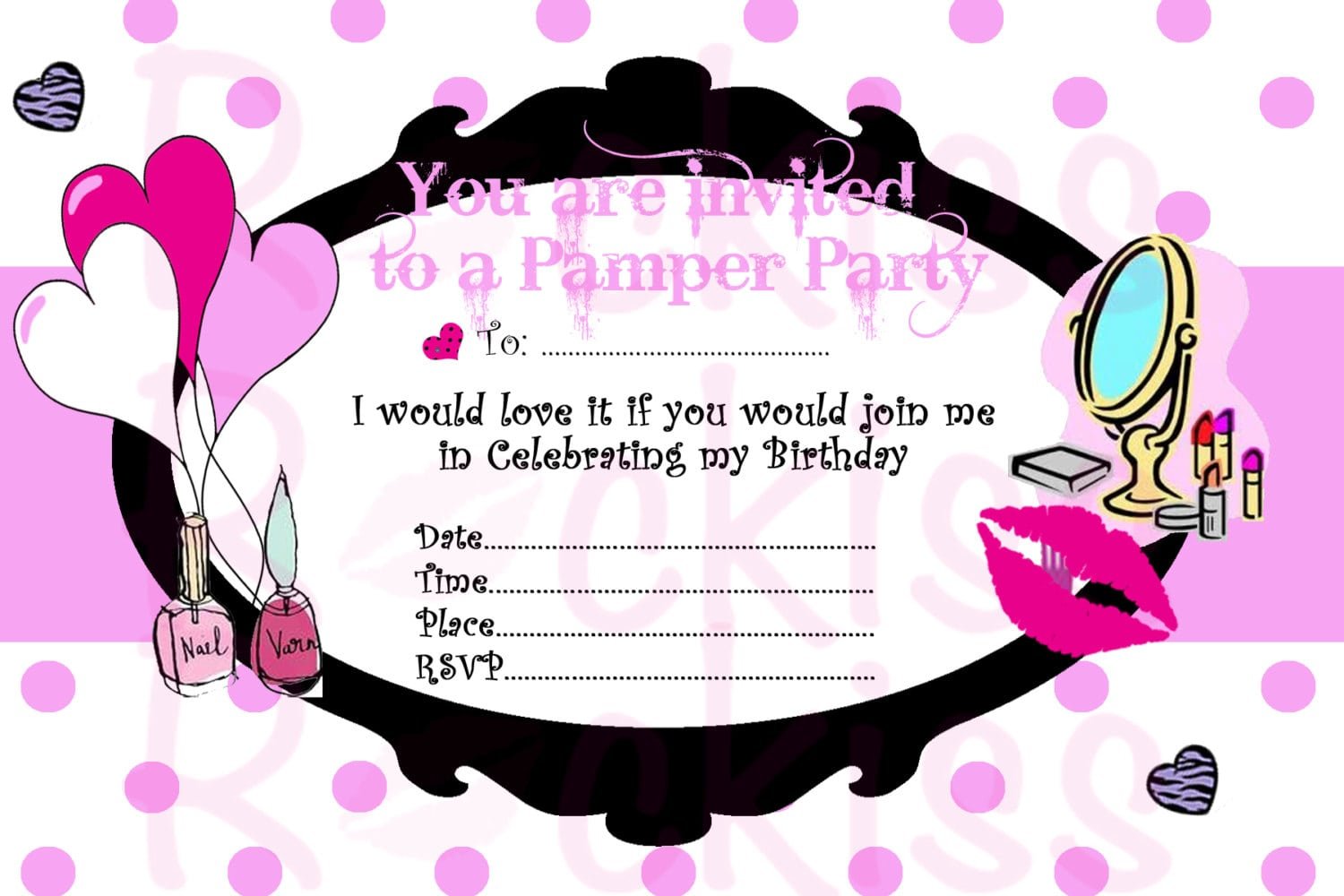 Pamper Party Invitations