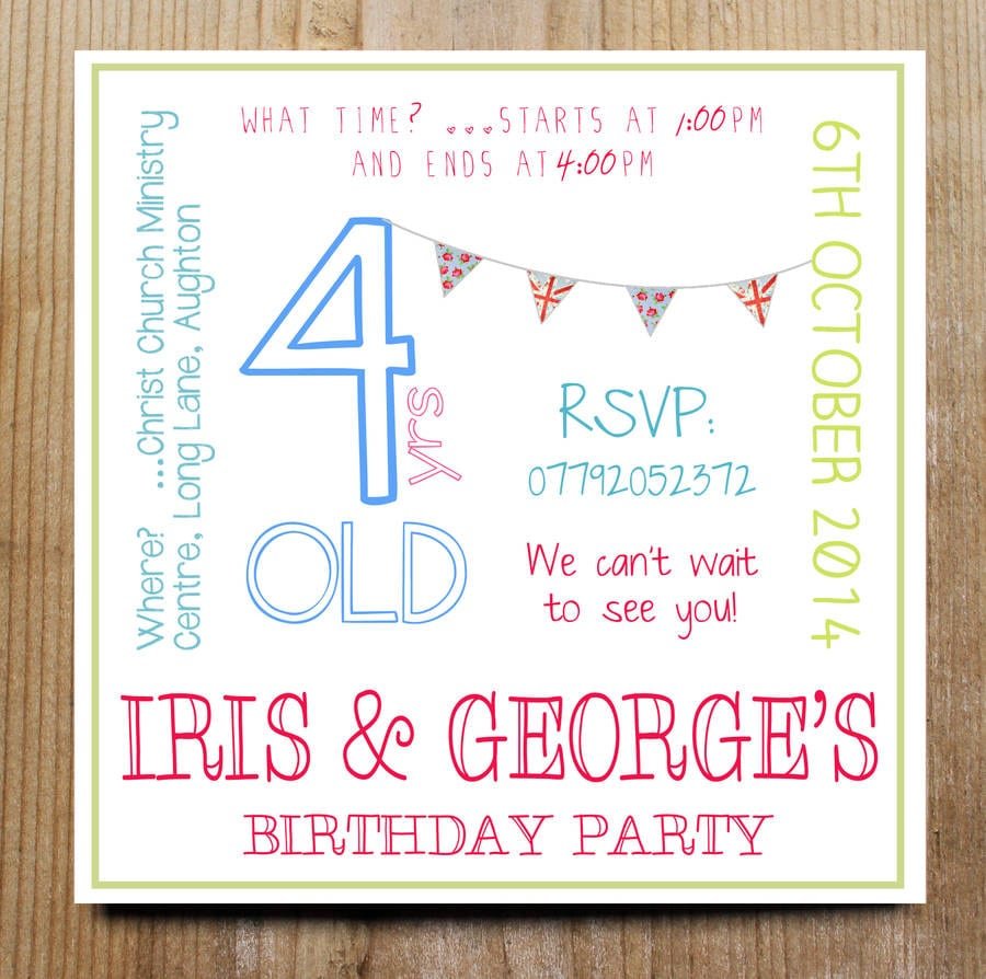 Personalised Child's Party Invitation By Precious Little Plum