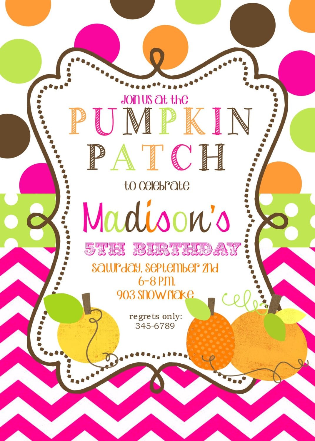 Pumpkin Patch Birthday Party Invitations With Envelopes