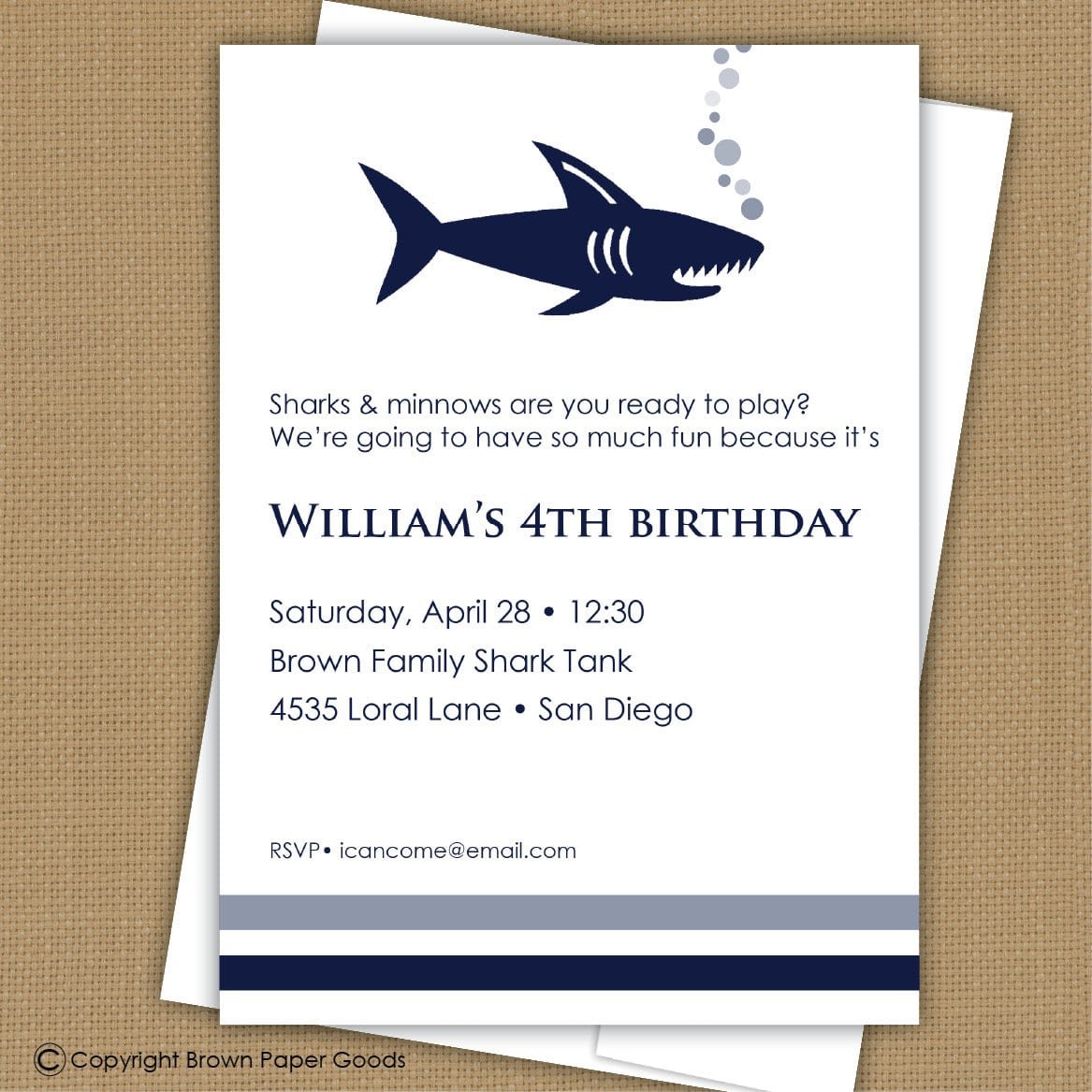 Shark Invitation  Shark Party Printable