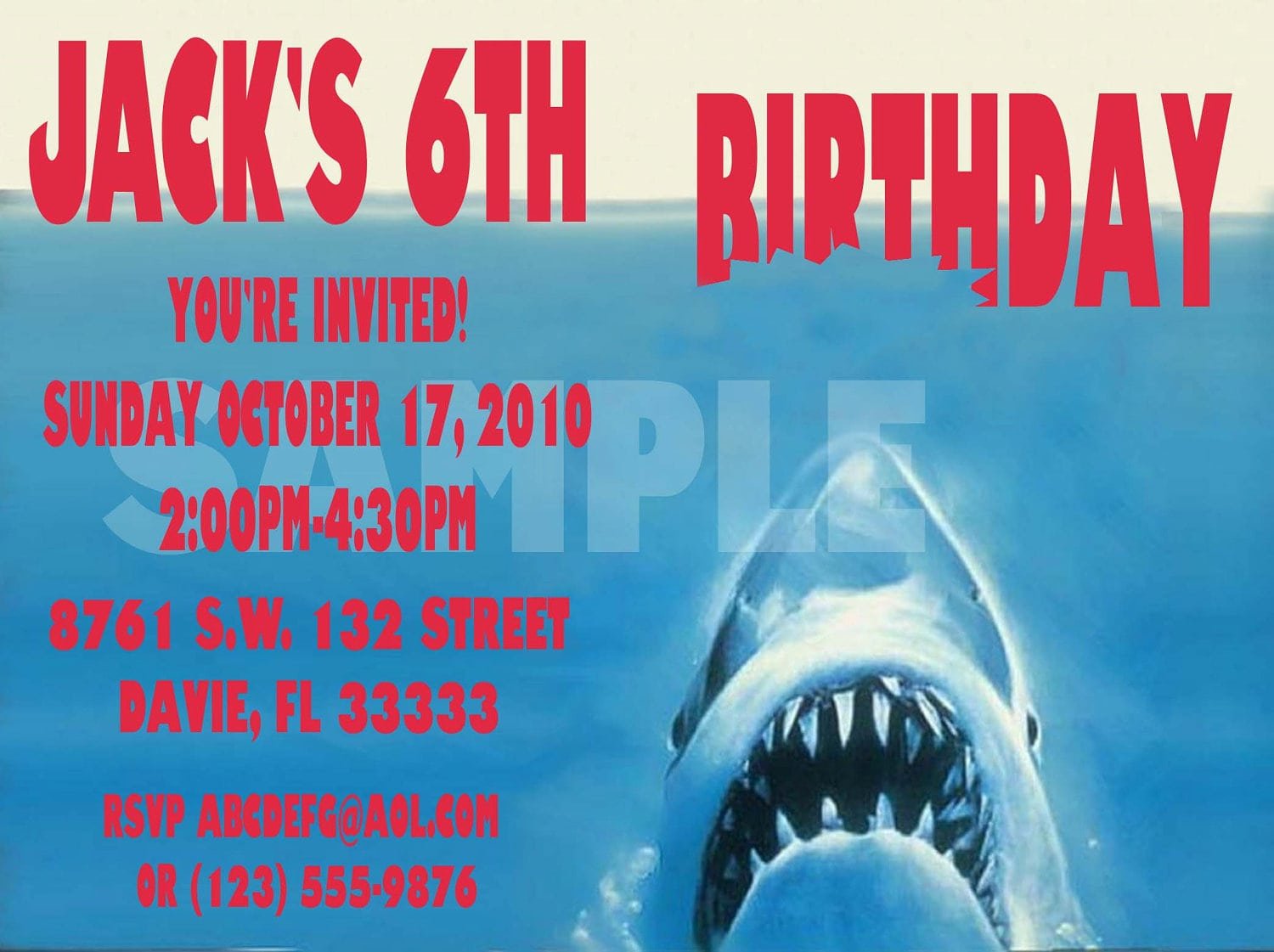 Shark Party Invitation