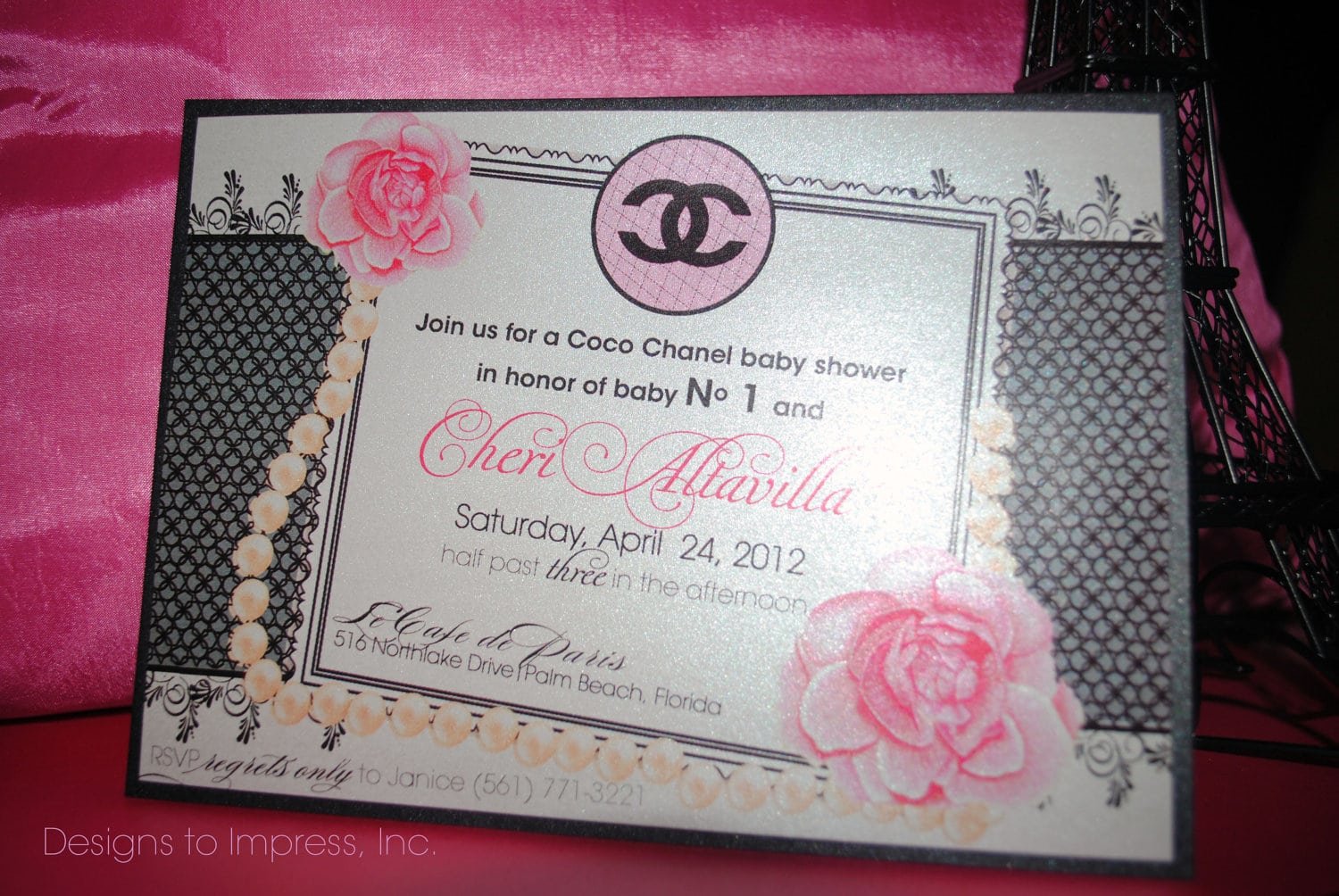 Similiar Chanel Baby Shower Invitations Keywords