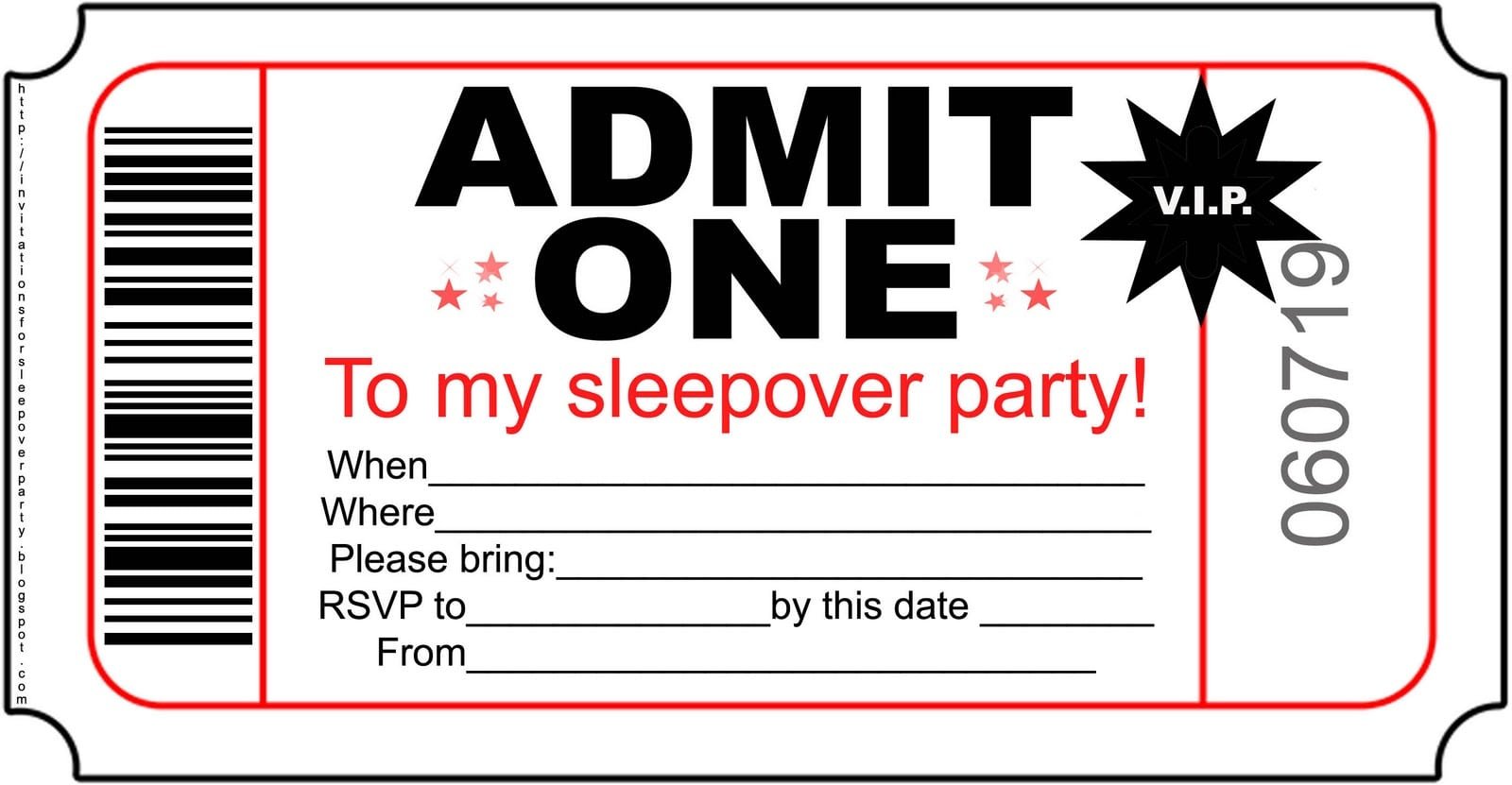 Slumber Party Invitations