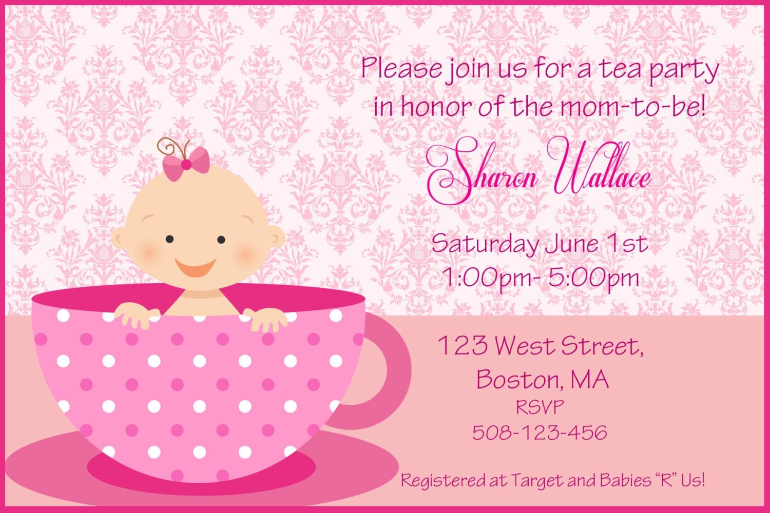 Template   Tea Party Baby Shower Invitations