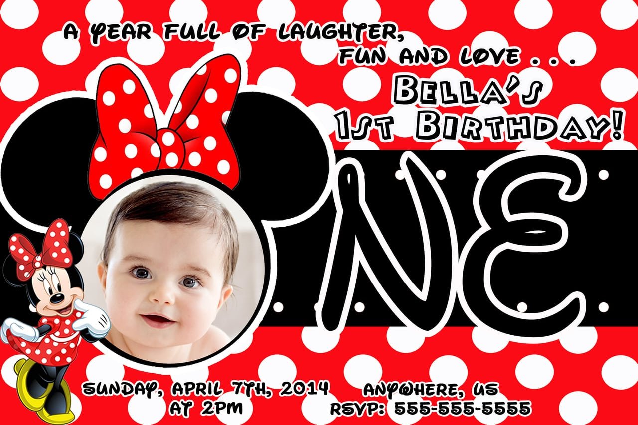 Template Minnie Mouse Birthday Invitations Minnie Mouse Birthday