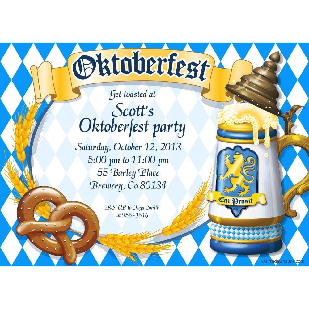 Wonderful Oktoberfest Party Invitation Sample Design Oktober Mickey