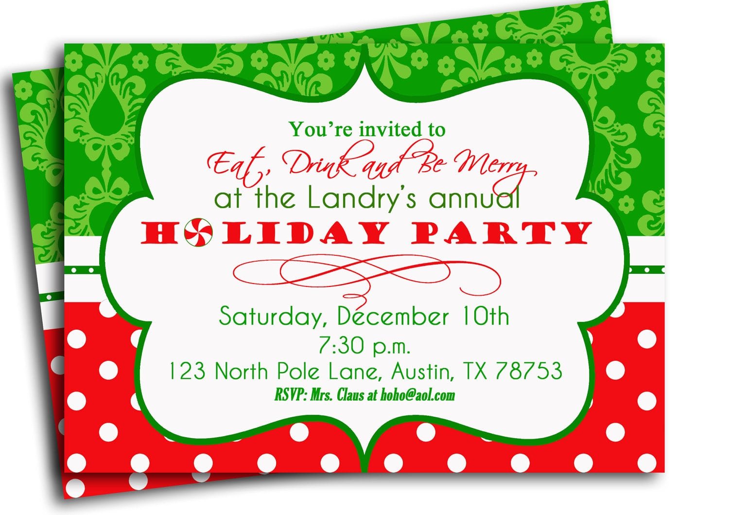 Christmas Party Invitation Sample