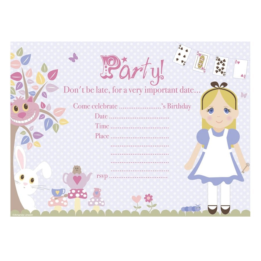 Digital Printable, Alice In Wonderland Generic Party Invitation