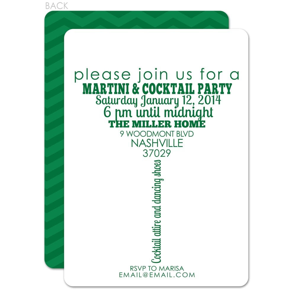 Funny Cocktail Party Invitations Template Card With Plain White