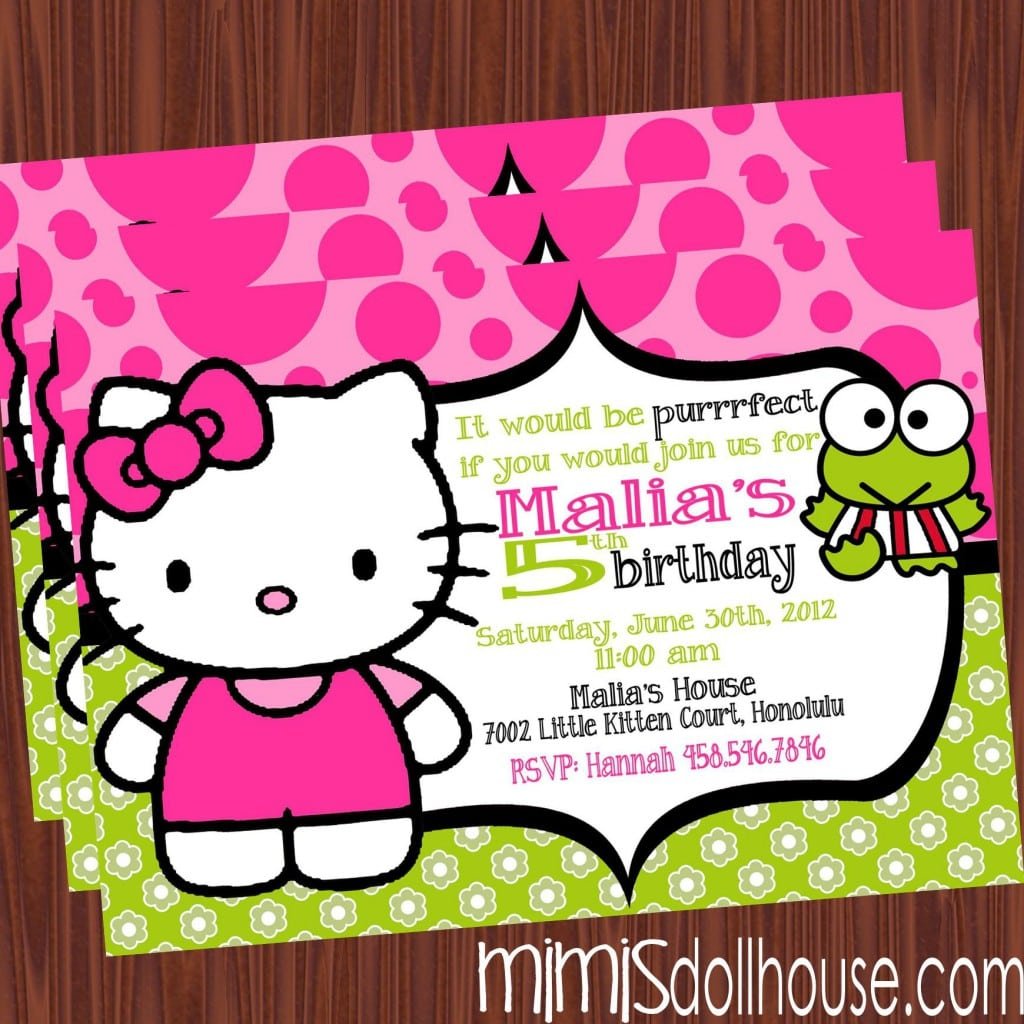 Hello Kitty Party Invitation