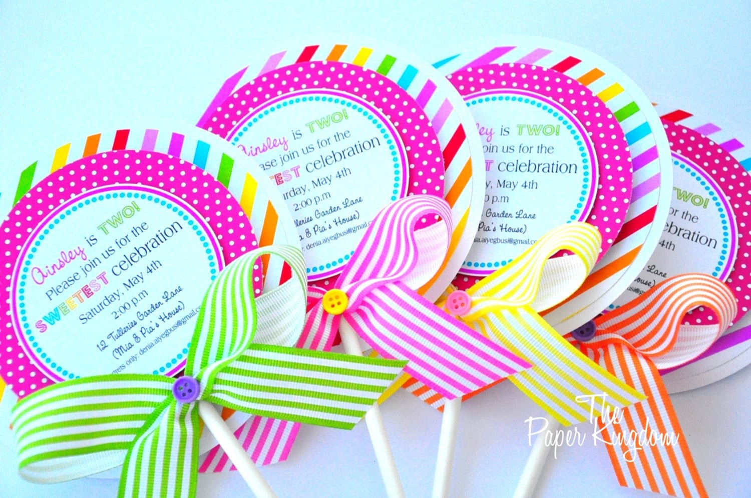 Lollipop Invitations Candyland Lollipop Invitations