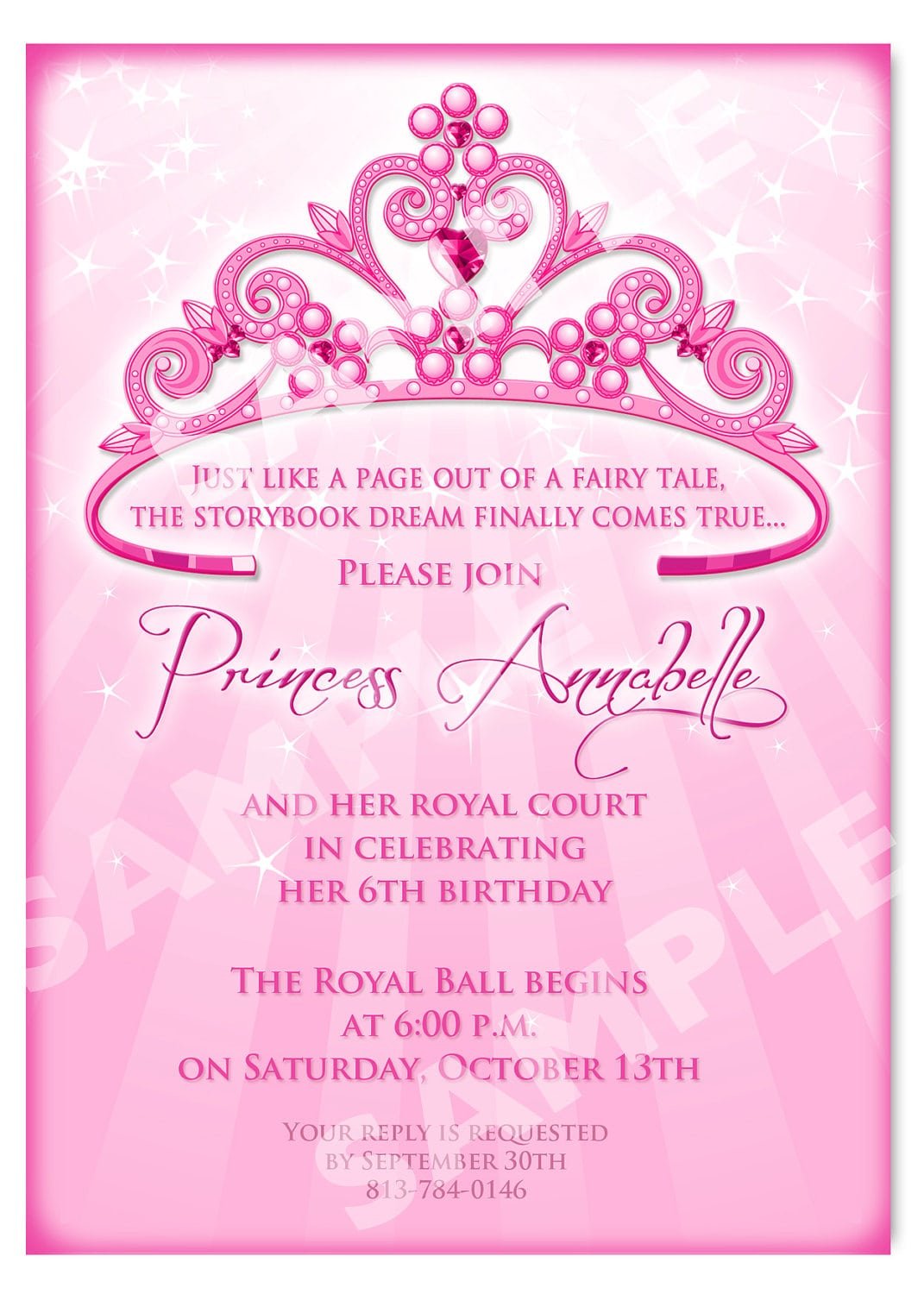 Princess Birthday Party Invitations