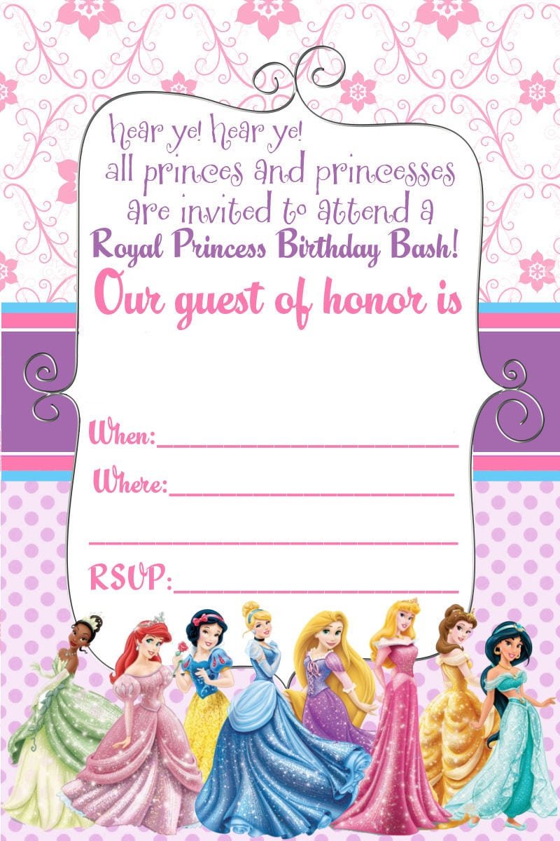 Printable Disney Birthday Invitations