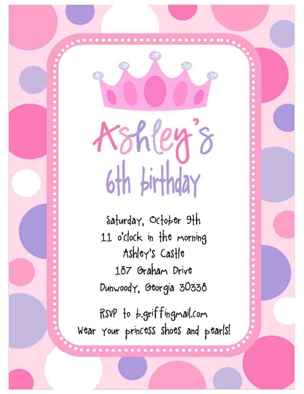 Royal Birthday Party Invitation Wording