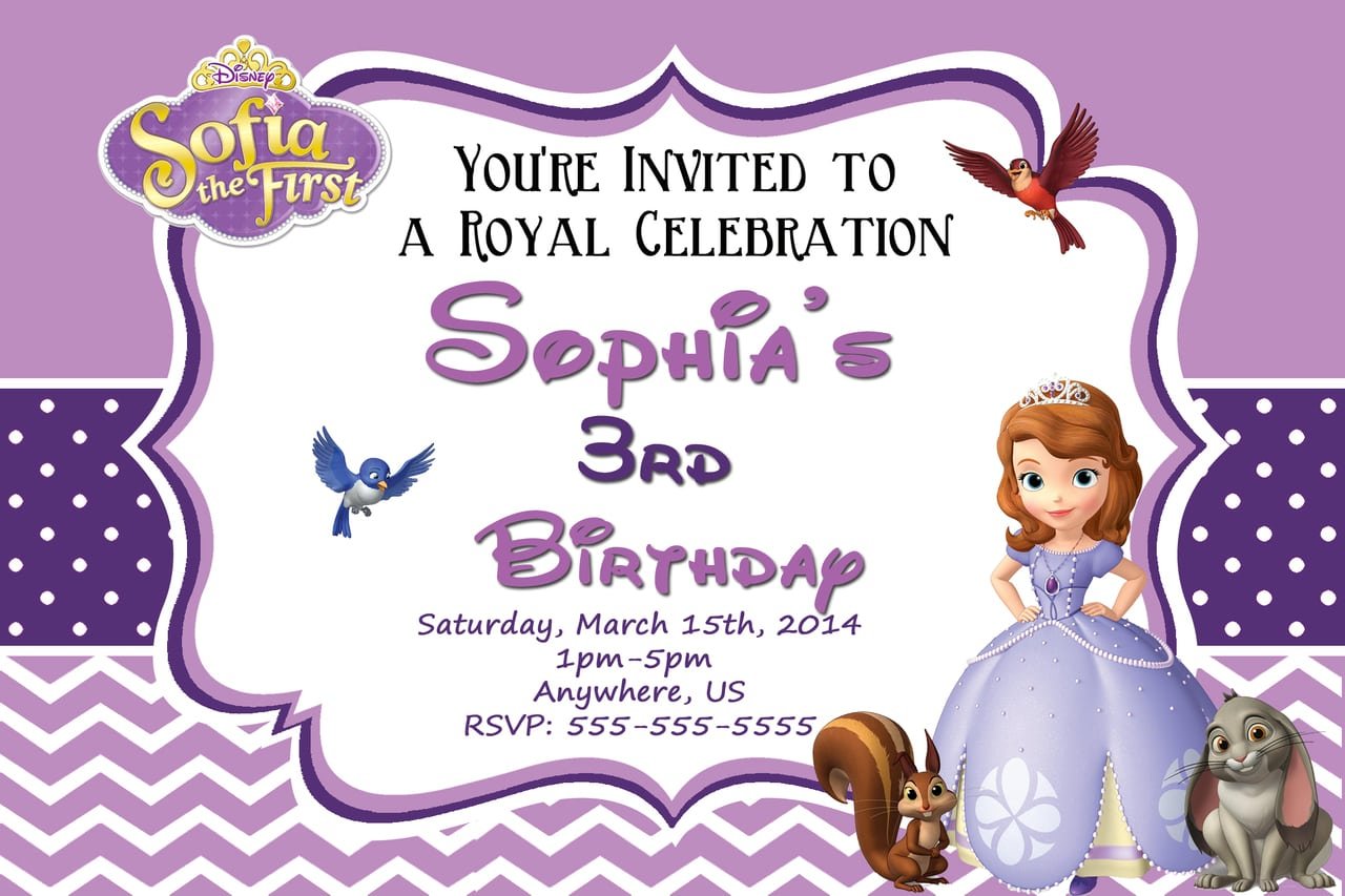 Sofia Party Invitations Images