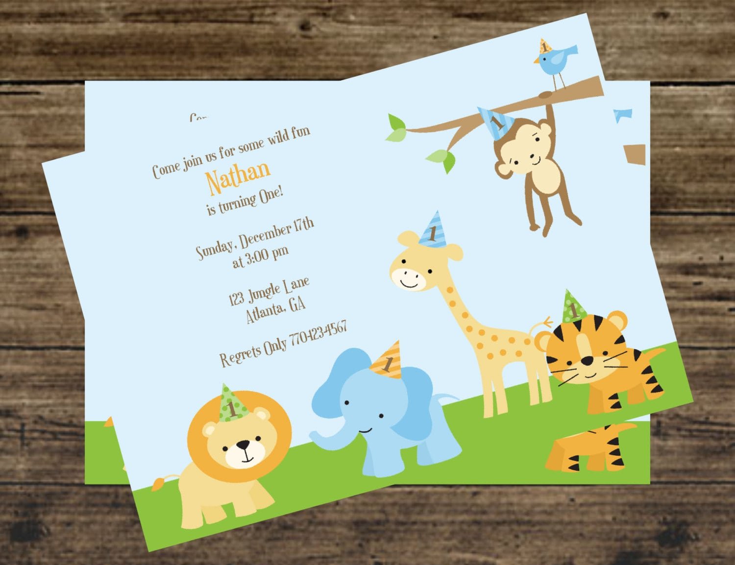 Animal Themed Birthday Invitations