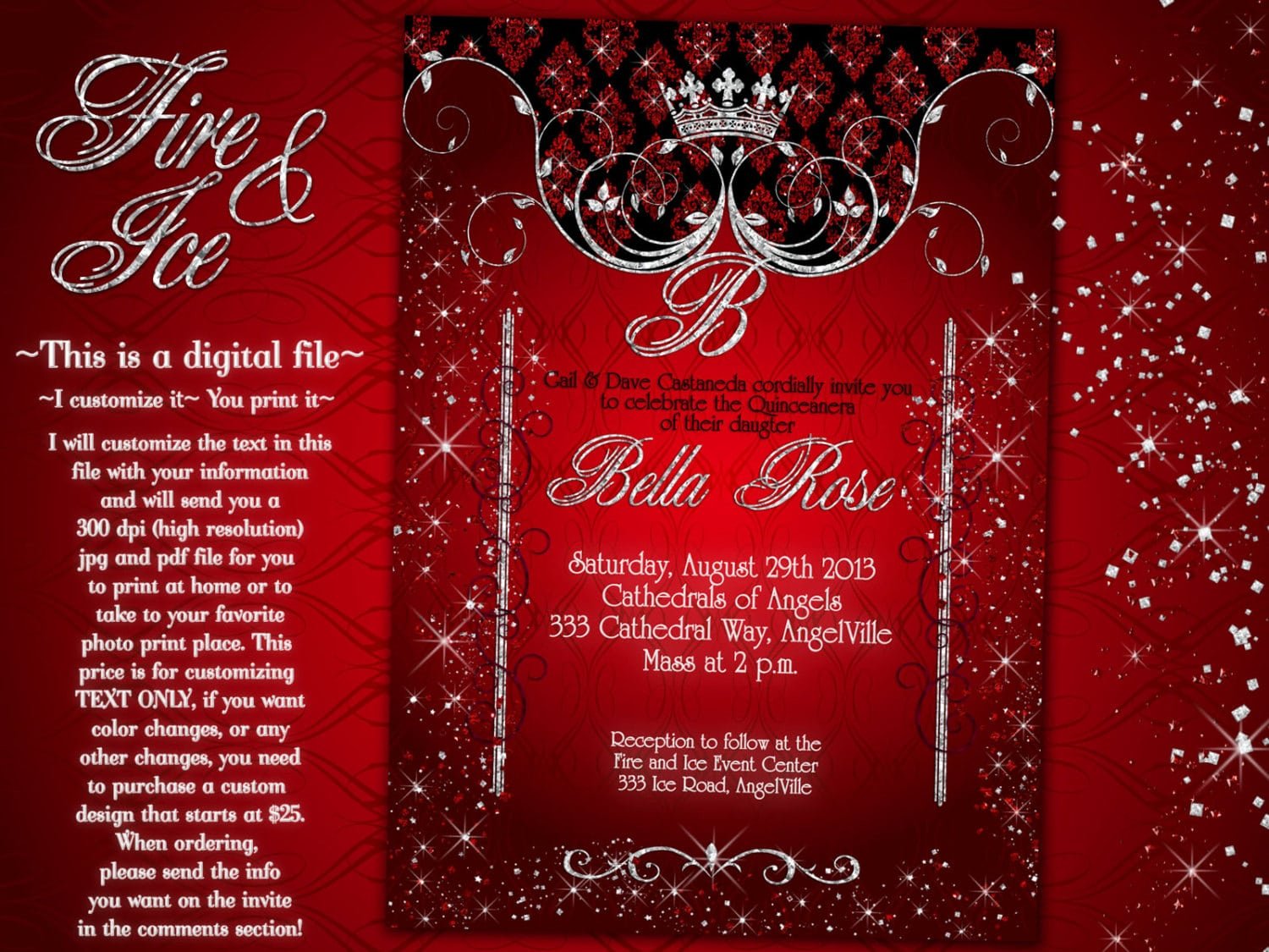 Fire And Ice Party Invitations