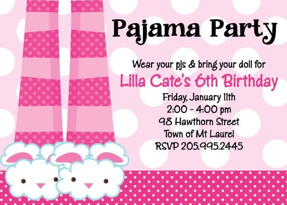 Marvelous Pajama Party Invitation Template As Efficient Article