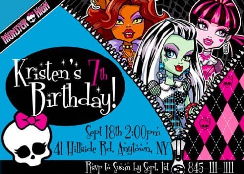 Monster High Party Invitations Monster High Party Invitations With