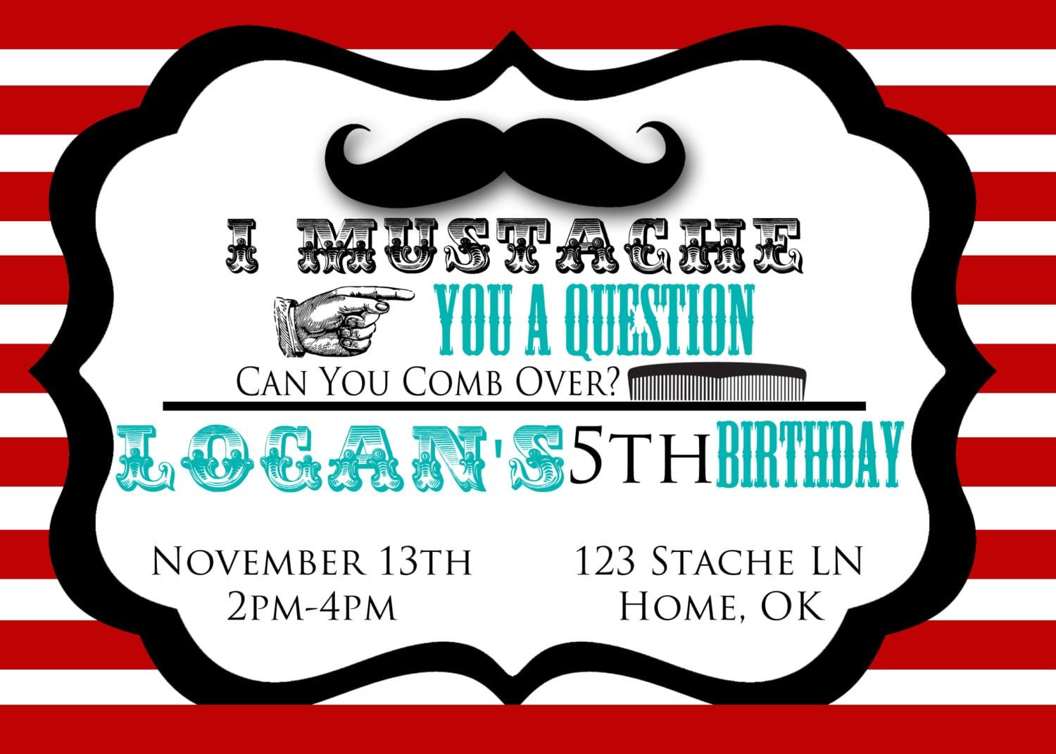 Mustache Party Invitation - Mickey Mouse Invitations Templates
