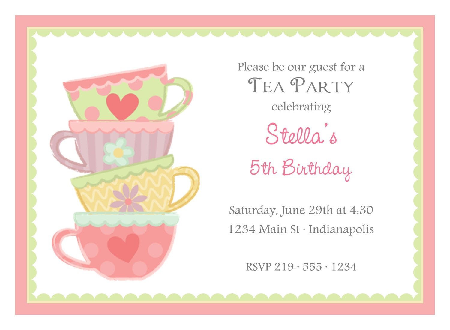 Party Invitations  Great Design Tea Party Invitation Wording