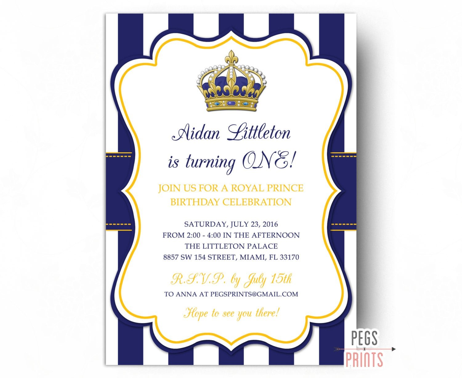 Prince Birthday Invitations