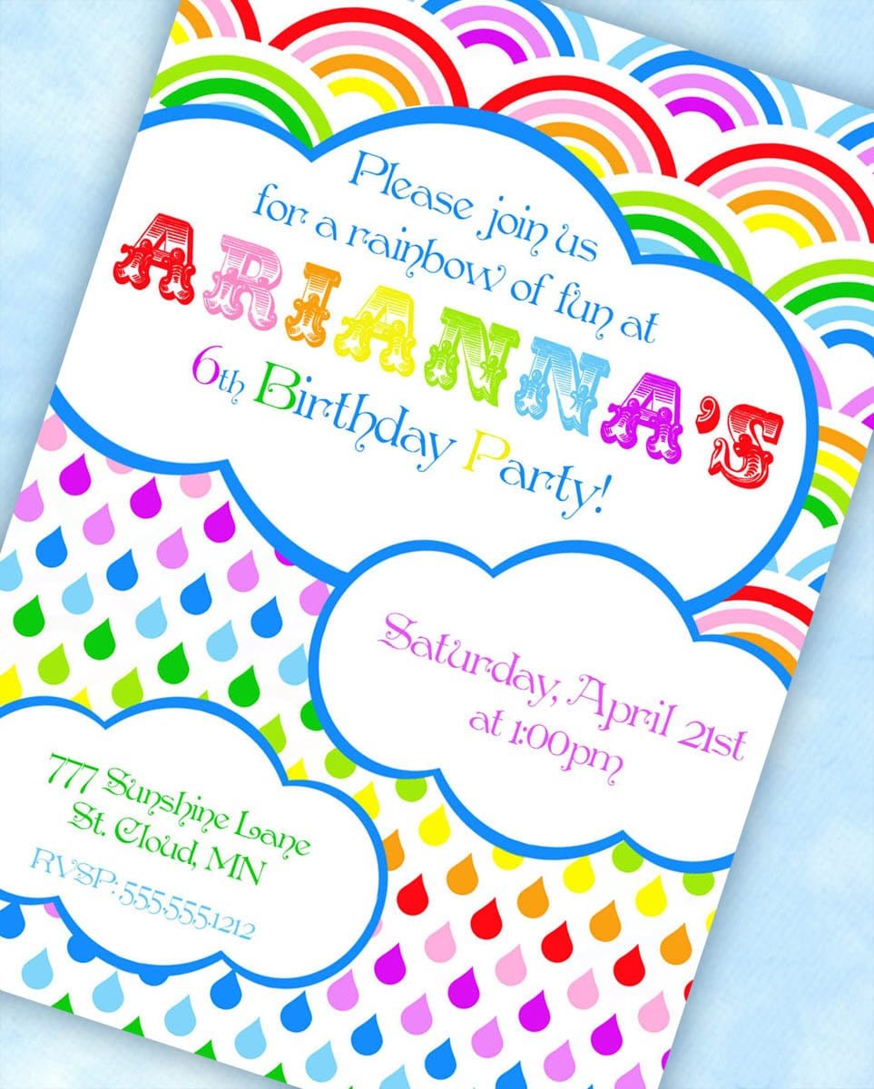 Rainbow Party Invitations