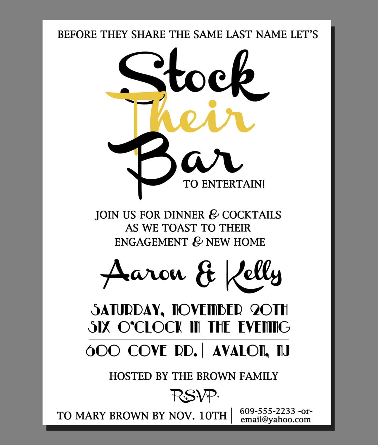 Stock The Bar Invitation