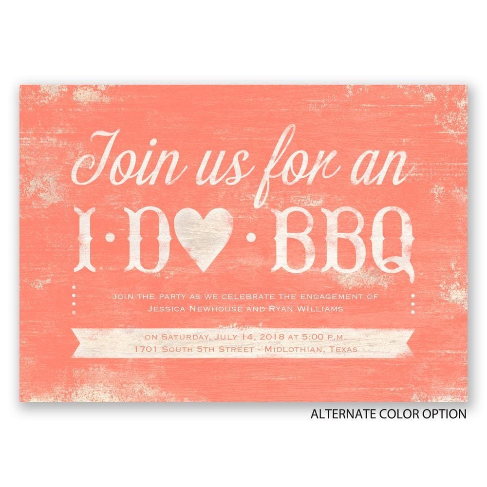 I Do Bbq Engagement Party Invitation